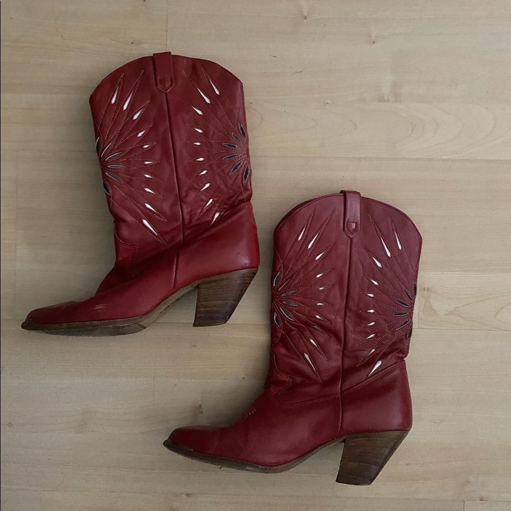 Red cowboy boots